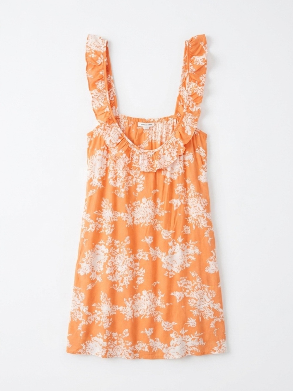 Orange and White Sleeveless Dress